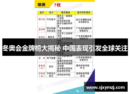 冬奥会金牌榜大揭秘 中国表现引发全球关注